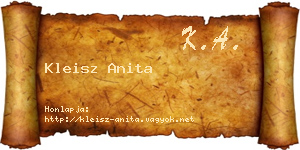 Kleisz Anita névjegykártya