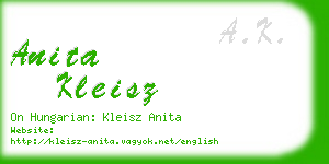 anita kleisz business card